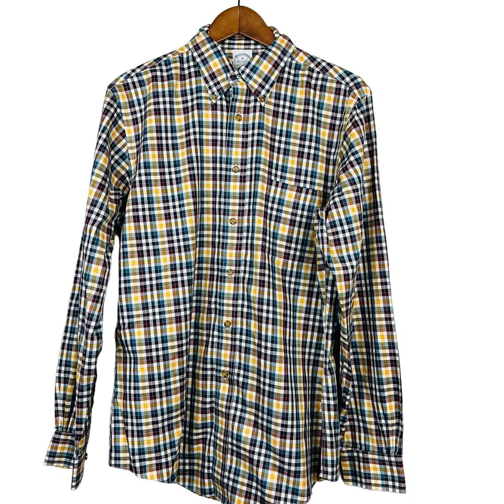 Brooks Brothers Button Up Long Sleeve Shirt Dress Checker - M